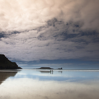 Buy canvas prints of Rhossili bay Gower by Leighton Collins
