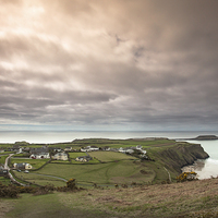 Buy canvas prints of rhossili village and worms head by Leighton Collins