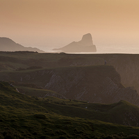 Buy canvas prints of Worms Head Sunset by Leighton Collins