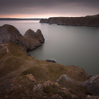 Buy canvas prints of Three Cliffs Bay Gower by Leighton Collins