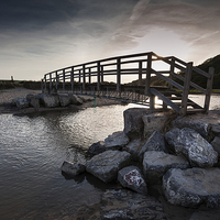 Buy canvas prints of Oxwich footbridge by Leighton Collins