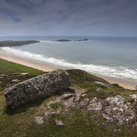 Buy canvas prints of Rhossili bay and worms head by Leighton Collins