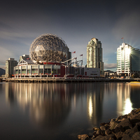 Buy canvas prints of Science World, False Creek by Leighton Collins