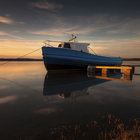 Buy canvas prints of  Loughor estuary boats by Leighton Collins
