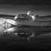 Buy canvas prints of  Old boat on the Loughor estuary by Leighton Collins