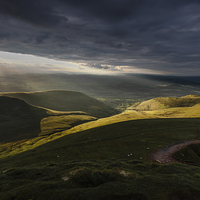 Buy canvas prints of  Under a cloud on Pen-y-fan by Leighton Collins