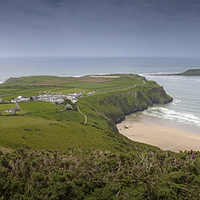 Buy canvas prints of  Rhossili village and bay, Gower by Leighton Collins