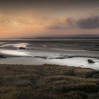 Buy canvas prints of  Penclawdd marsh sunset by Leighton Collins