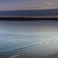 Buy canvas prints of  Three cliffs bay sunset by Leighton Collins