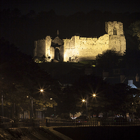 Buy canvas prints of  Oystermouth Castle Swansea by Leighton Collins