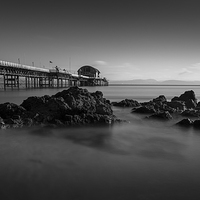 Buy canvas prints of  Mumbles pier and rocks by Leighton Collins