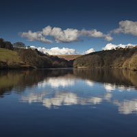 Buy canvas prints of Lower Lliw valley reservoir by Leighton Collins