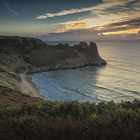Buy canvas prints of  The Great Tor in south Gower by Leighton Collins