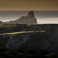 Buy canvas prints of  Worm's head on the Gower peninsular by Leighton Collins
