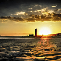 Buy canvas prints of Swansea bay sunset by Leighton Collins