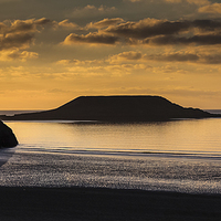 Buy canvas prints of  Sunset at Worm's head  by Leighton Collins