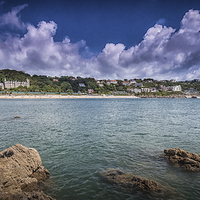 Buy canvas prints of  Langland and Rotherslade bays by Leighton Collins