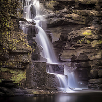 Buy canvas prints of  River Clydach waterfalls by Leighton Collins
