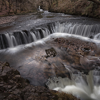 Buy canvas prints of The horseshoe falls Sgwd y Bedol South Wales by Leighton Collins