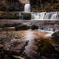 Buy canvas prints of  Sgwd Ddwli Isaf waterfalls South Wales by Leighton Collins