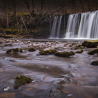 Buy canvas prints of  Sgwd Ddwli Uchaf waterfalls South Wales by Leighton Collins