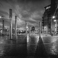 Buy canvas prints of  Swansea city centre at night by Leighton Collins