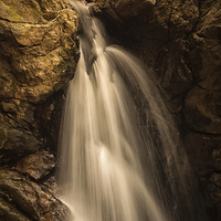 Buy canvas prints of  Dinas Rock waterfalls by Leighton Collins