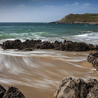 Buy canvas prints of  Fall Bay Gower by Leighton Collins