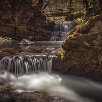 Buy canvas prints of  Sychryd Cascade by Leighton Collins