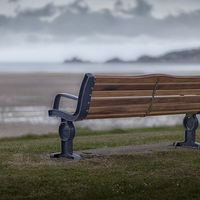 Buy canvas prints of  Mumbles memorial bench by Leighton Collins