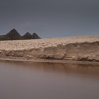 Buy canvas prints of  Sand dunes at Three Cliffs Bay by Leighton Collins