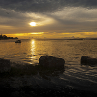 Buy canvas prints of  Penclawdd sunset by Leighton Collins