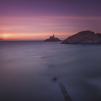 Buy canvas prints of  Daybreak at Mumbles lighthouse by Leighton Collins