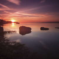 Buy canvas prints of  Loughor Estuary sunset by Leighton Collins