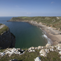 Buy canvas prints of  Fall Bay Gower by Leighton Collins