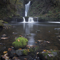 Buy canvas prints of  Sgwd Einion Gam Waterfall Country by Leighton Collins