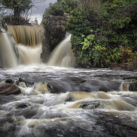 Buy canvas prints of  Penllergare waterfalls Swansea by Leighton Collins