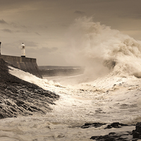 Buy canvas prints of  Porthcawl lighthouse by Leighton Collins