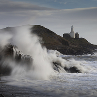 Buy canvas prints of  Storm Frank wave explosion by Leighton Collins