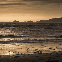 Buy canvas prints of  Swansea bay and Mumbles lighthouse by Leighton Collins