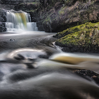 Buy canvas prints of  Dreamy Sgydau Sychryd Waterfalls by Leighton Collins