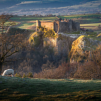 Buy canvas prints of Sunset at Castle Carreg Cennen  by Leighton Collins