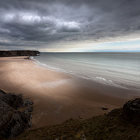 Buy canvas prints of Stormy Three Cliffs Bay by Leighton Collins