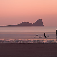 Buy canvas prints of Sunset at Rhossili Bay South Wales by Leighton Collins