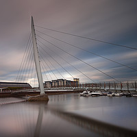 Buy canvas prints of Swansea marina and millennium bridge by Leighton Collins
