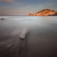 Buy canvas prints of Mumbles lighthouse Swansea by Leighton Collins