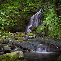 Buy canvas prints of Waterfall at Rhigos by Leighton Collins