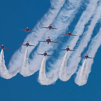 Buy canvas prints of The Red Arrows Display Team by Leighton Collins