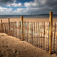 Buy canvas prints of Swansea Bay dune defence by Leighton Collins