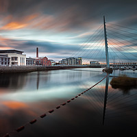 Buy canvas prints of River Tawe and Swansea Sail Bridge by Leighton Collins
